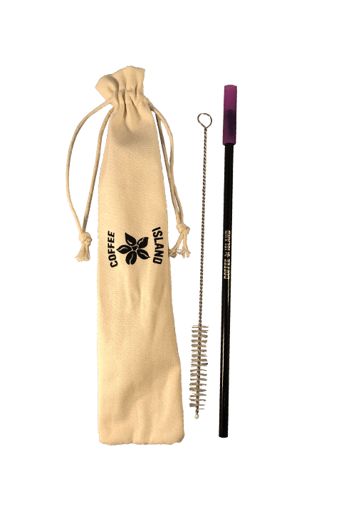 Paille en Métal (noir - violet) 